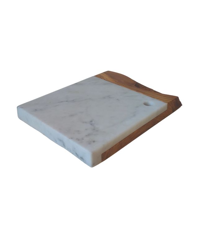 Legno di ulivo e marmo bianco di Carrara