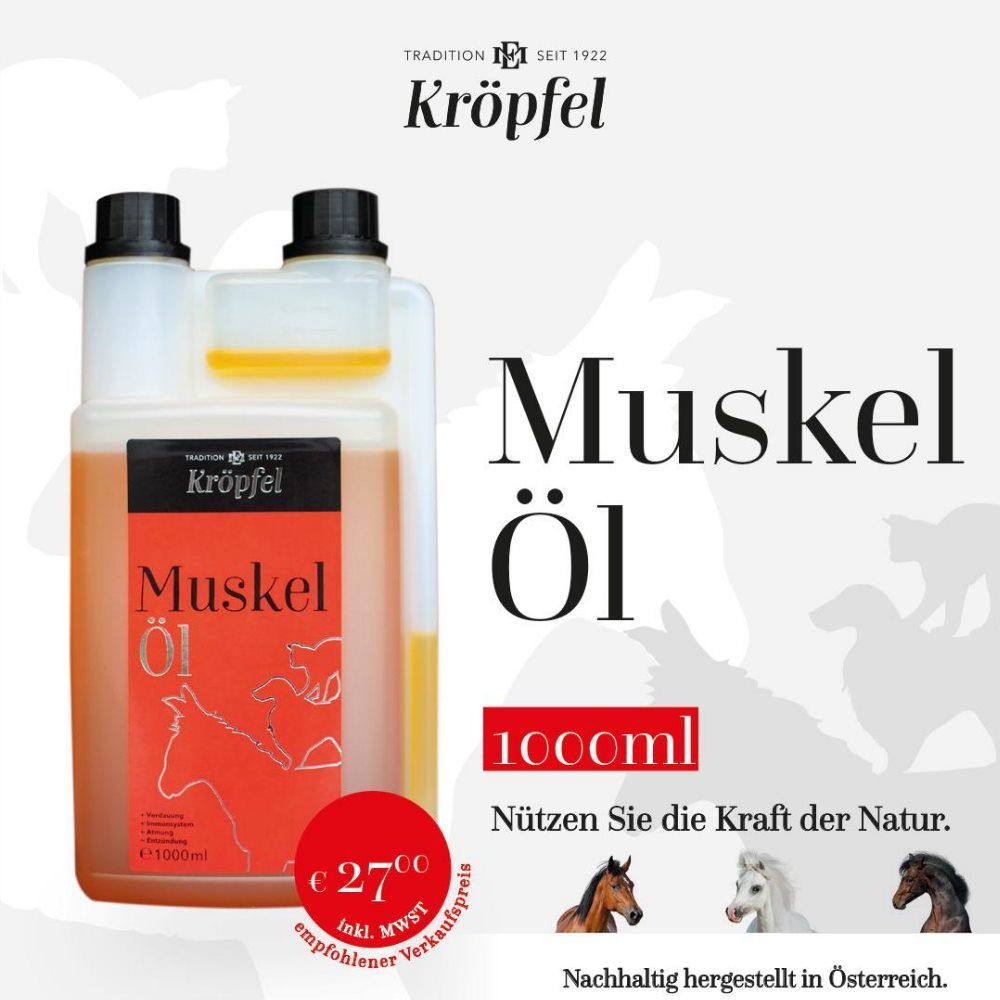 Original KRÖPFEL Muskelöl für Tiere, 1000ml Original KRÖPFEL Muskelöl für Tiere, 1000ml