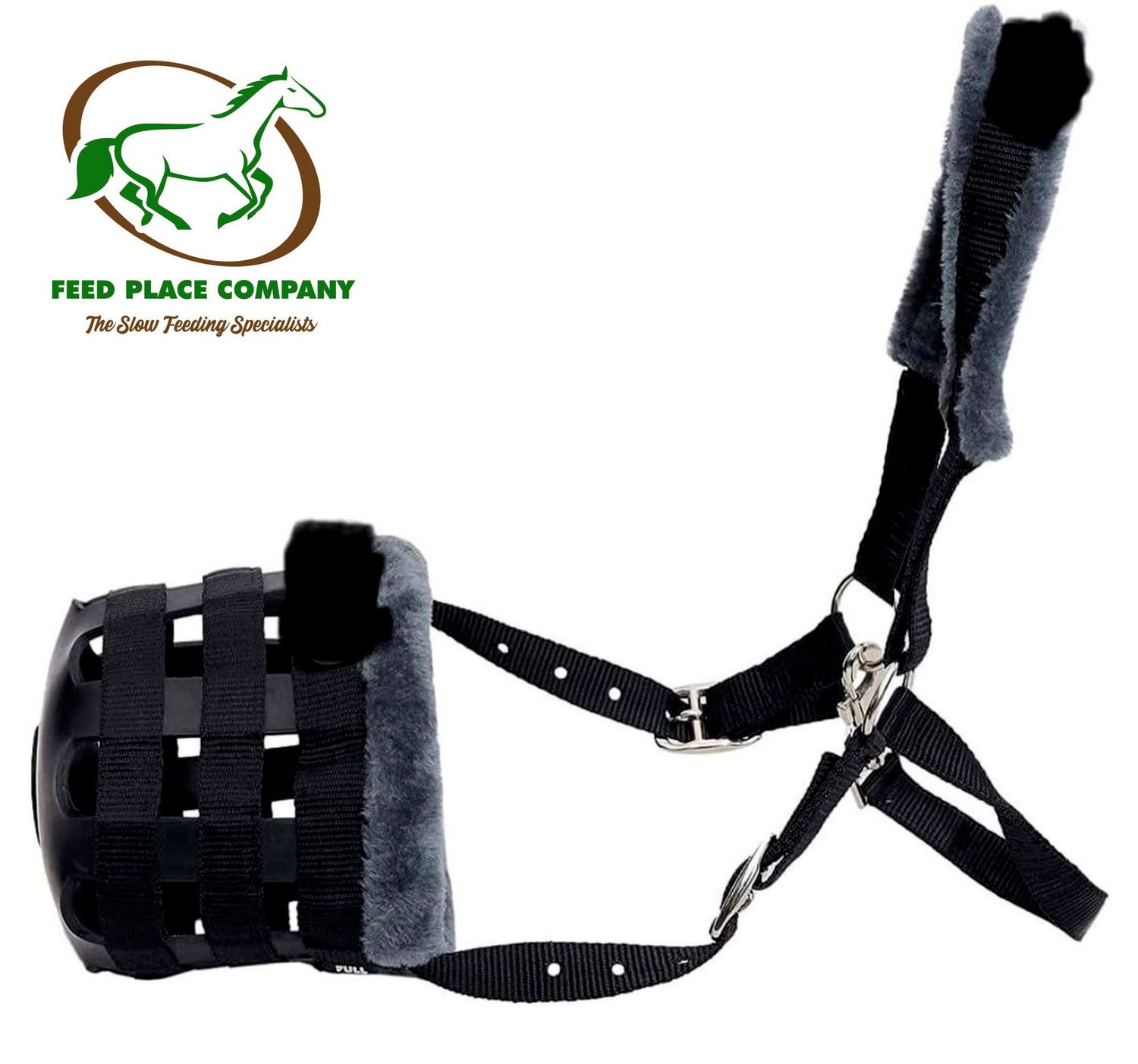 Original HORSEFEED BOX Maulkorb Teddyfleece Fressbremse