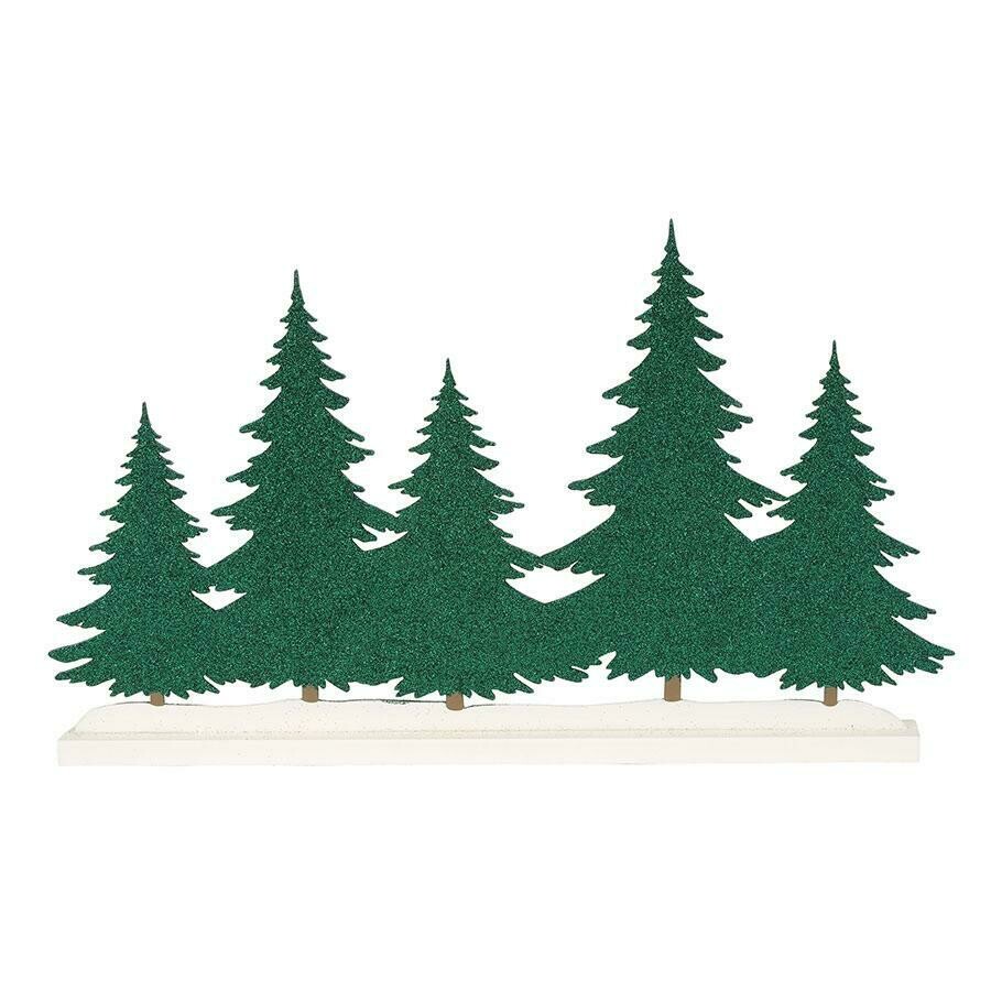 Silhouette Emerald Pine Trees