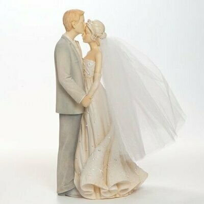 Kiss to Last Lifetime Bride Groom Wedding Day Figurine