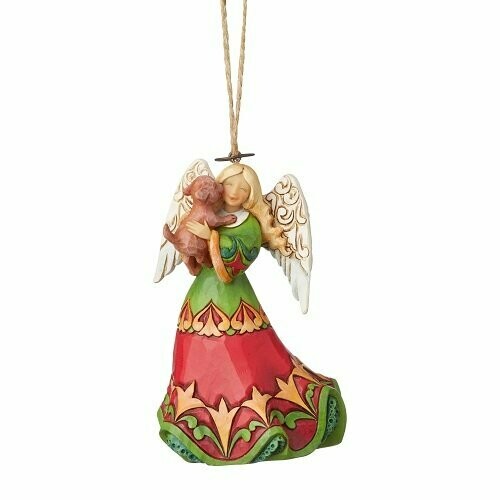 Angel Holding Puppy Ornament
