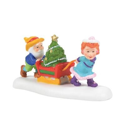 Department 56 North Pole Series "Just in Time for Christmas" Elves & Tree Figurine (6007617)