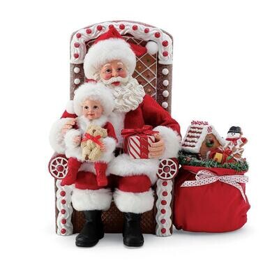 Department 56 Possible Dreams "Santa & Child in a Gingerbread Chair” Figurine (6010183)