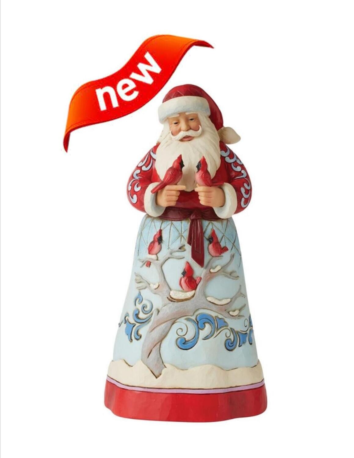 Jim Shore Heartwood Creek "Cardinal Company" 12" Santa with Cardinals Figurine (6010820)
