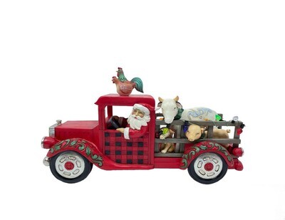 Jim Shore Country Living Santa Driving Pick-Up Truck 