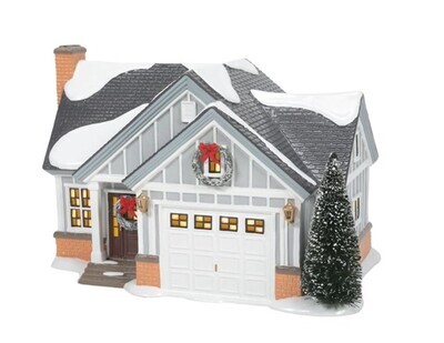 Department 56 Snow Village "Holiday Starter Home" First Home Decorated for the Holidays! (6009716)