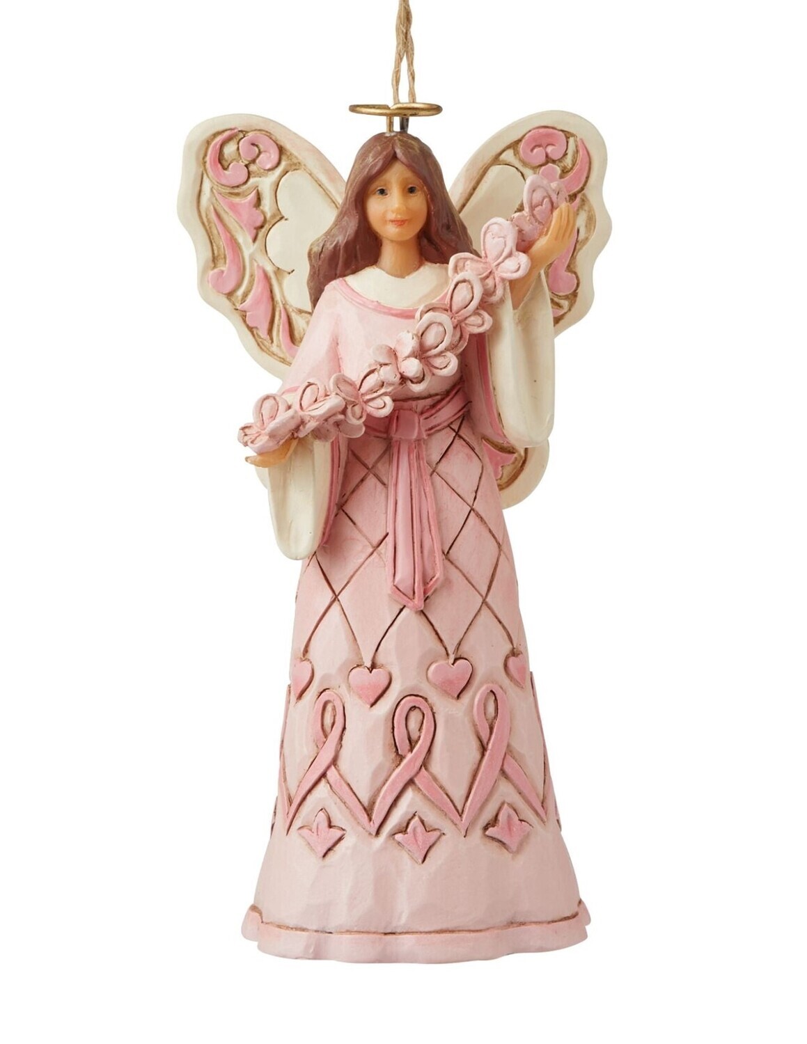 Jim Shore Heartwood Creek "Pink Angel with Butterfly Cancer Awareness" Ornament (6008101)