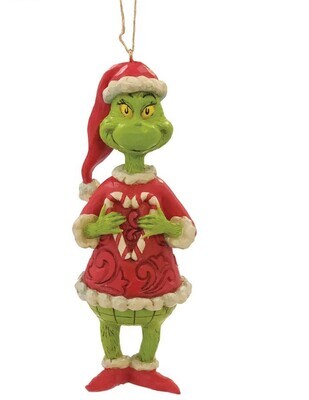 Jim Shore Grinch Collection "Grinch Holding Candy Cane" Ornament (6010785)