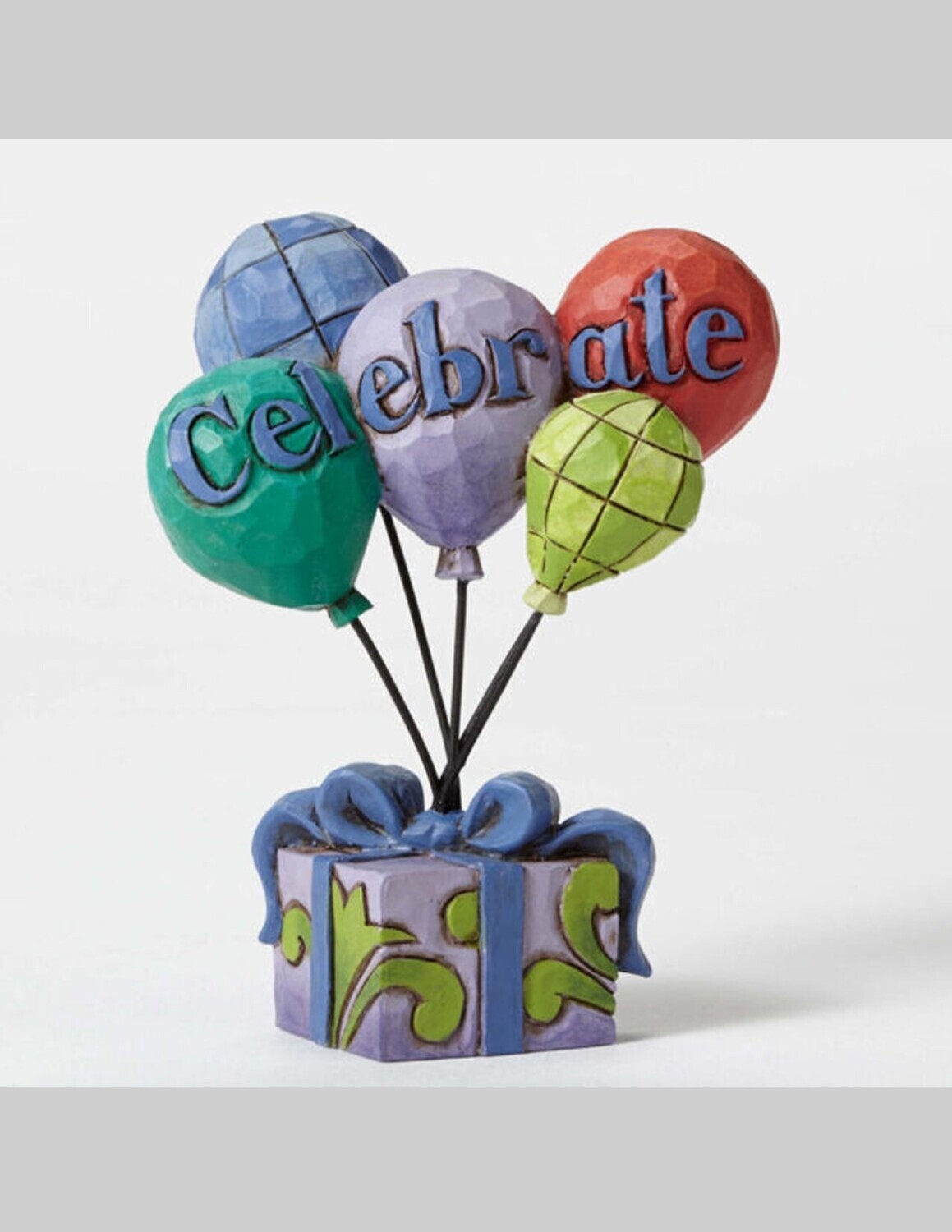 Jim Shore Heartwood Creek "Celebrate Balloons Mini" Package & Present Figurine (4052068)