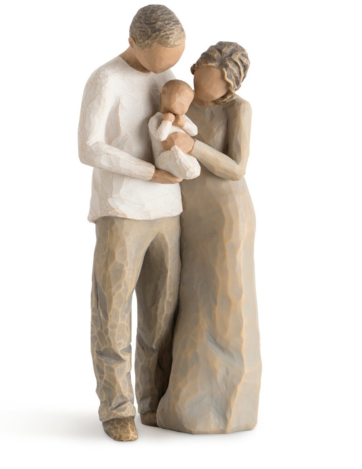Willow Tree Darker Skin Tone "We are Three" Father, Mother & New Baby Figurine (27268)