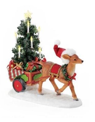 Possible Dreams Large “Deer with Cart - Lighting the Way” Figurine (6010203)