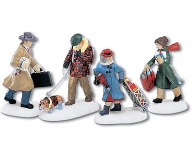 Department 56 Christmas in the City "Busy City Sidewalk" (Set of 4 Figurines) (56.58955)