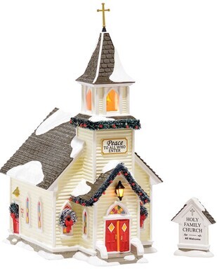 Department 56 Snow Village "Holy Family Church" Set of 2 (4044857)