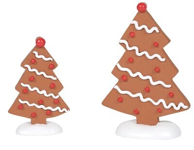 Department 56 Village Cross Product "Gingerbread Christmas Tree" Set of 2 (6005510)