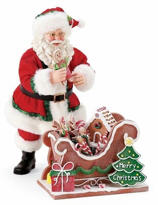 Department 56 Possible Dreams Santa & His “Gingerbread Sleigh” 2 Pc Set (6008212)