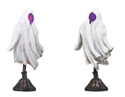 Department 56 Halloween Snow Village Lit Accessories "Halloween Ghost Street Lamps - Set of 2" (4038906)