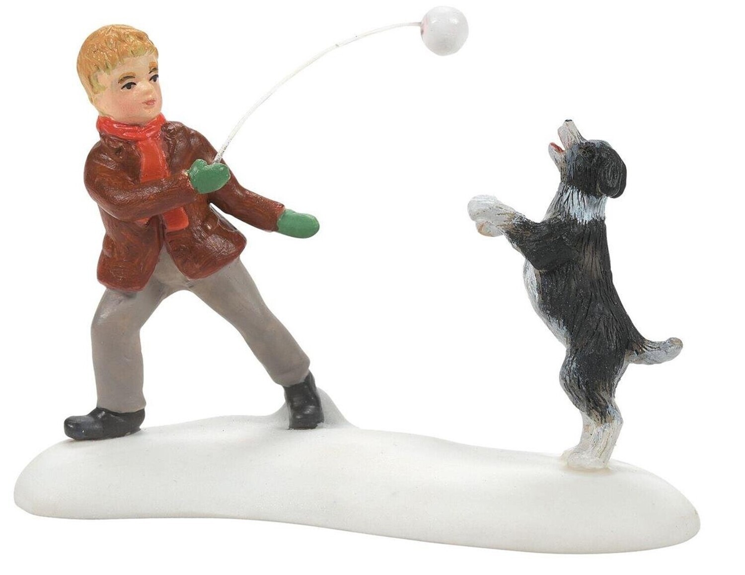 Department 56 Dicken's Village "Winter Game of Catch" Boy with Dog Figurine (6010458)