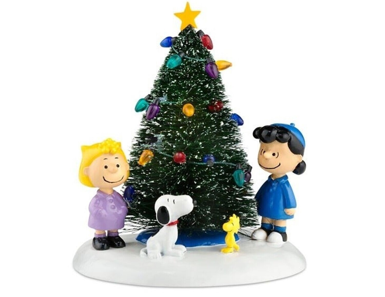 Department 56 Peanuts Village "O' Christmas Tree" Charlie Brown's Friends with Tree (808997)