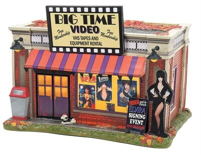 Department 56 Elvira Mistress of the Dark Village "Elvira's Big Time Video Rental " Building (6012297)