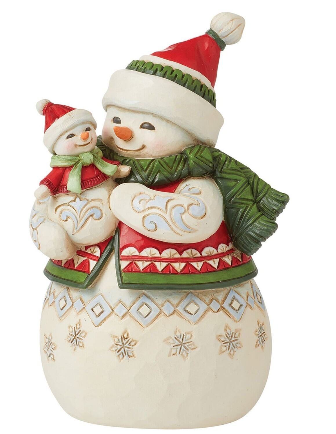 Jim Shore Heartwood Creek "Pint-Sized Snow Mom and Snow Baby" Snowman Figurine 4.9" (6012964)