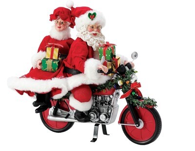 ​Possible Dreams Sports and Leisure Collection "On Any Sunday" Santa & Mrs. Claus on a Motorcycle Figurine (6012222)