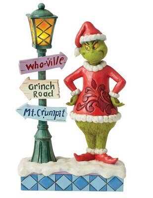 ​Jim Shore Grinch Collection "Grinch by Lighted Lamppost" Figurine 10.24" H (6012699)