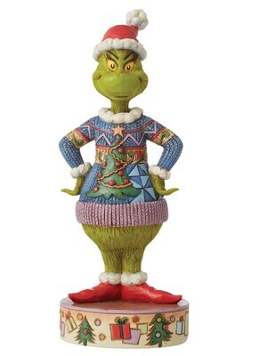 Jim Shore Grinch Collection "Grinch Wearing Ugly Sweater" Figurine (6012700)