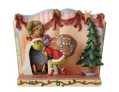 ​Jim Shore Grinch Collection "Grinch Stealing Presents Story" Sneaky Grinch Figurine (6012692)