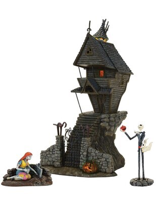 Department 56​ ​The Nightmare Before Christmas Series - Jack's House with Jack and Sally Figurines (4060370)