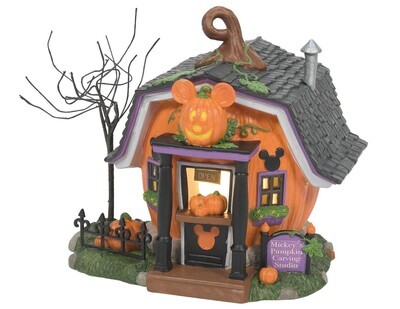 ​Mickey Mouse's Halloween Village "Mickey's Pumpkintown Carving Studio" Department 56 # 6012310