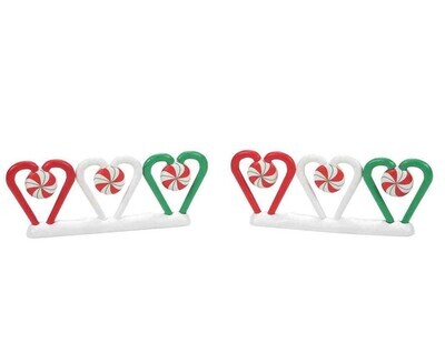 Department 56 "Candy Cane Fence, Set of 2" Village Accessory (6011458)