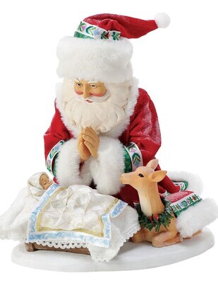 ​Possible Dreams Jim Shore Collection "Wrapped in Love, Limited Edition" Santa & Baby Figurine (6012197)