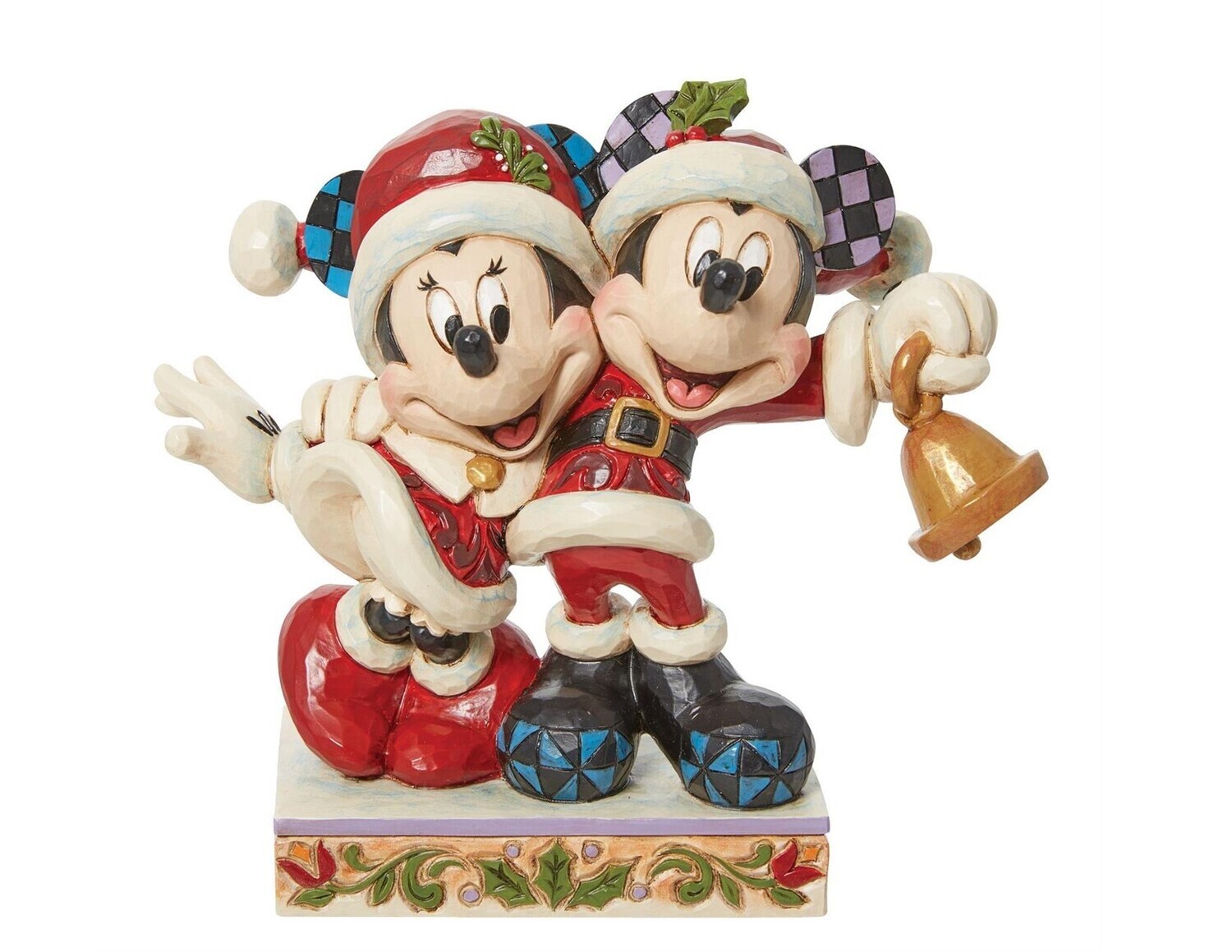 Jim Shore Disney Traditions "Jingle Bell" Mickey & Minnie Santa Figurine Enesco # 6013058