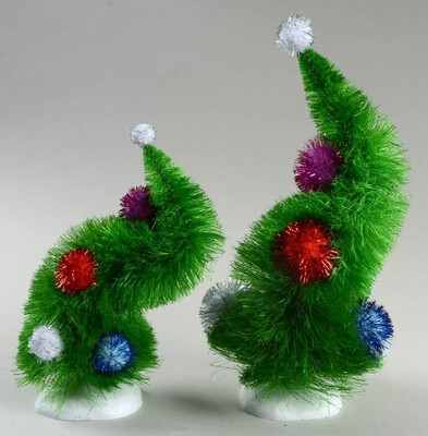 Department 56 Dr Seuss How The Grinch Stole Christmas Village “Wonky Trees - Set Of 2" (4032417)