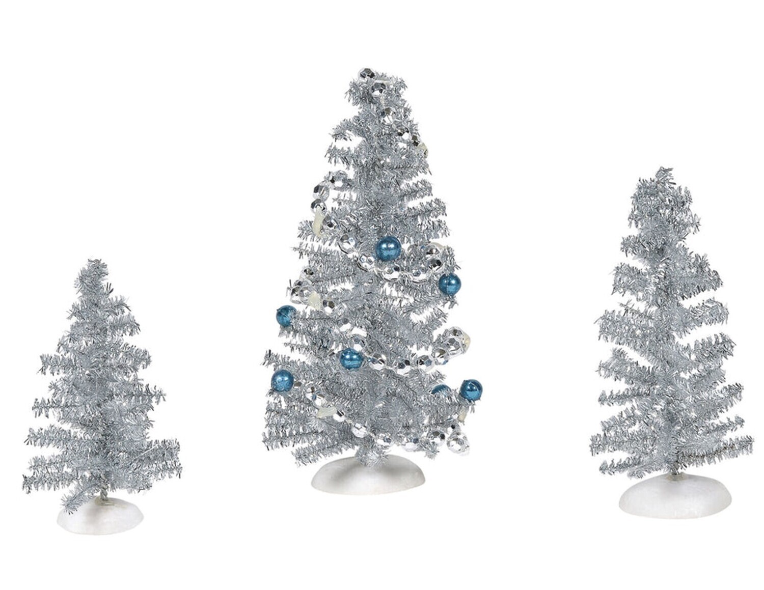 Department 56 "​Blue Christmas Tinsels - Set of 3" Village Accessories (6005541​)