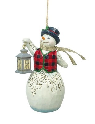 Jim Shore Heartwood Creek Country Living "Snowman with Lantern" Ornament (6011744)