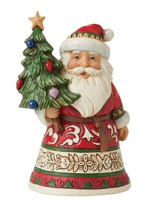 Jim Shore Heartwood Creek "Mini Santa Holding a Christmas Tree" Figurine (6012960)