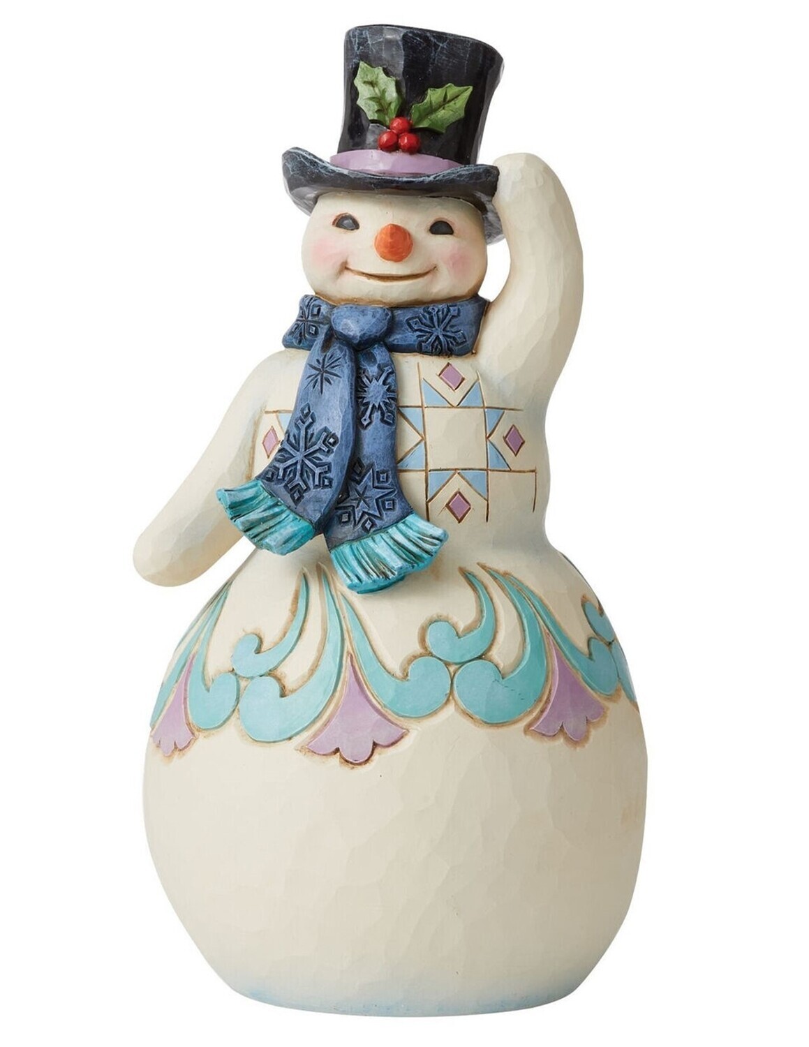 Jim Shore Heartwood Creek "Jolly & Joyful" Snowman with Top Hat Figurine (6008121)