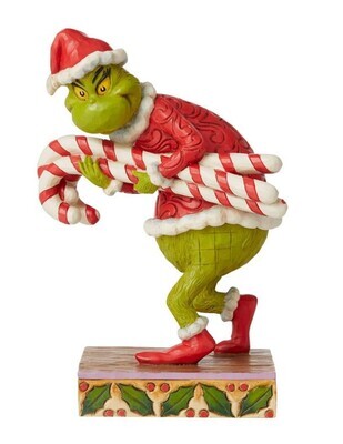 Jim Shore Heartwood Creek Grinch Collection "Grinch Stealing Candy Canes" (6008888)