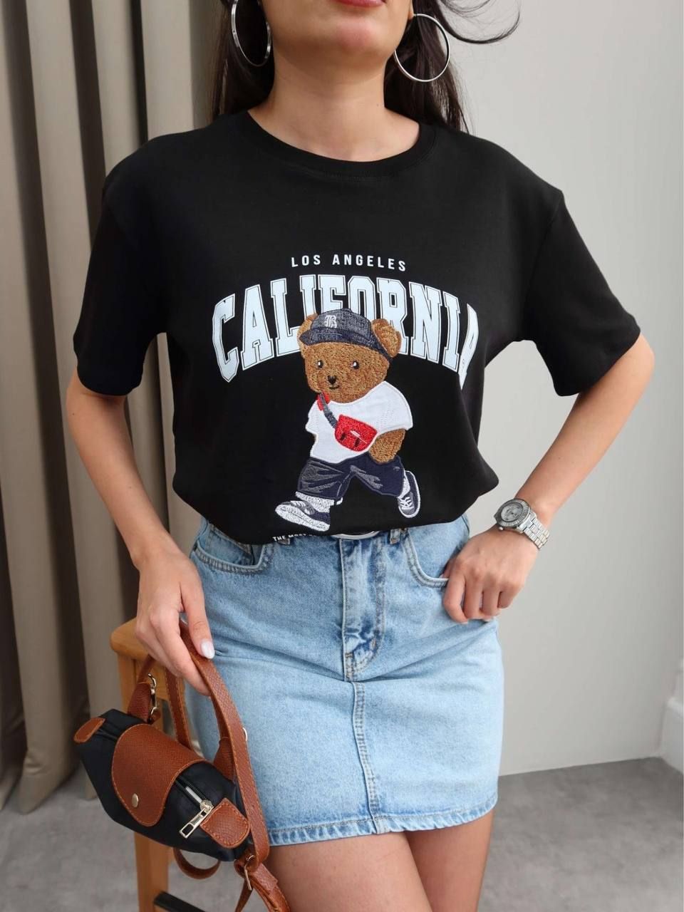 California Teddy T-Shirt – Schwarz