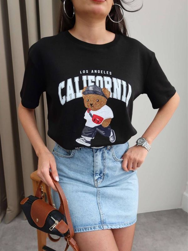 California Teddy T-Shirt – Schwarz
