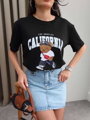 California Teddy T-Shirt – Schwarz