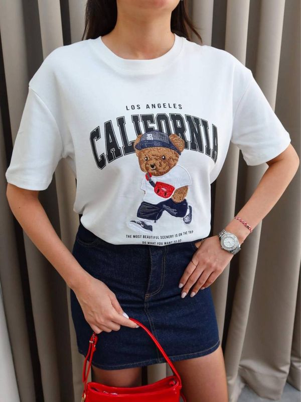 California Teddy T-Shirt – Weiss