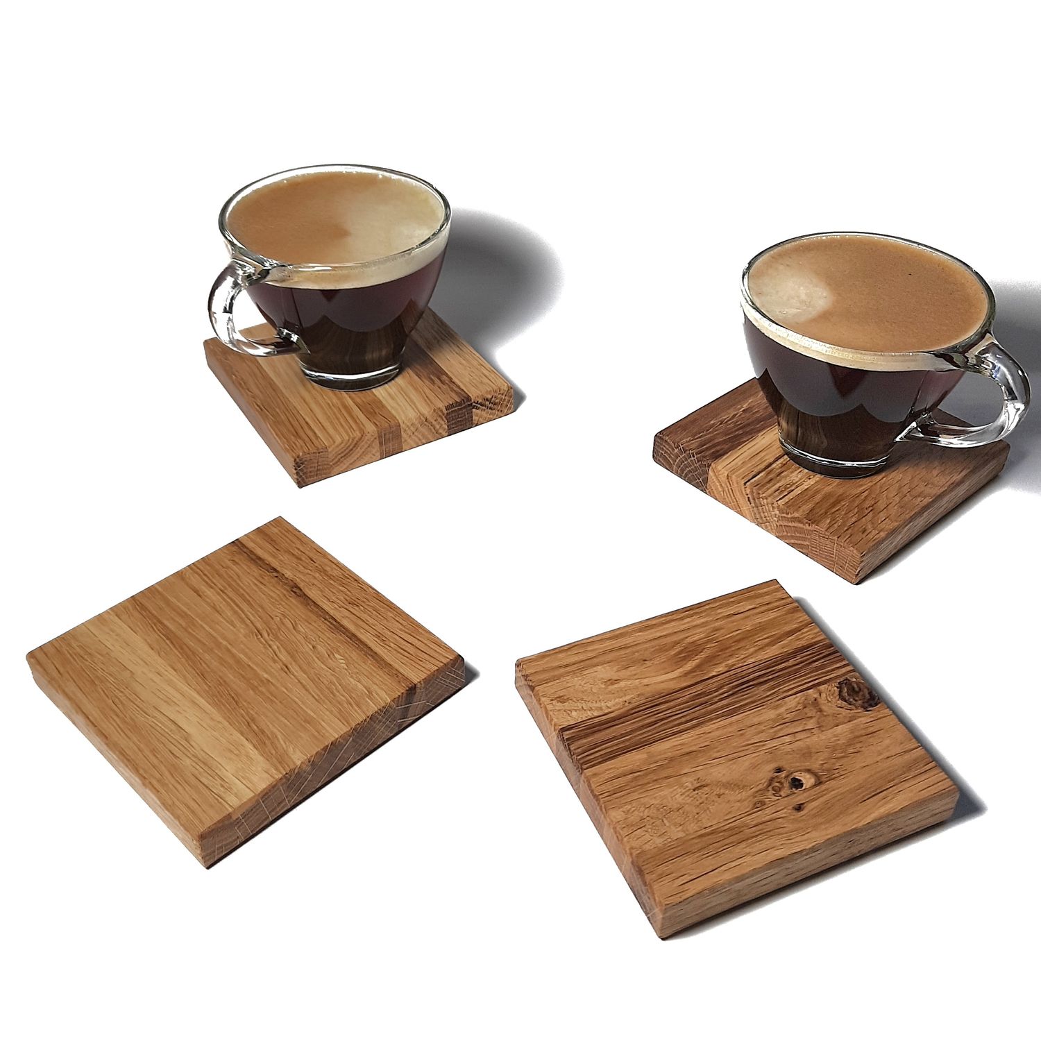 Drewniana dębowa podkładka 10x10cm