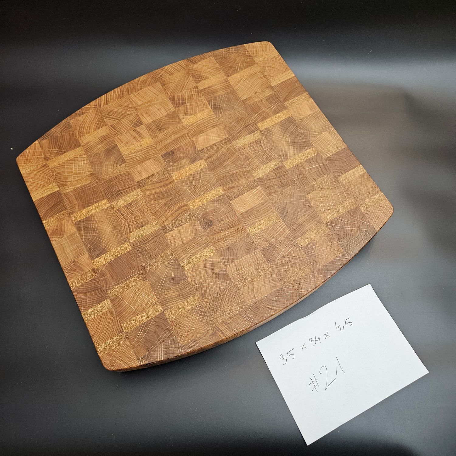 Deska sztorcowa DĄB + IROKO 35x34x4,5 - nr21