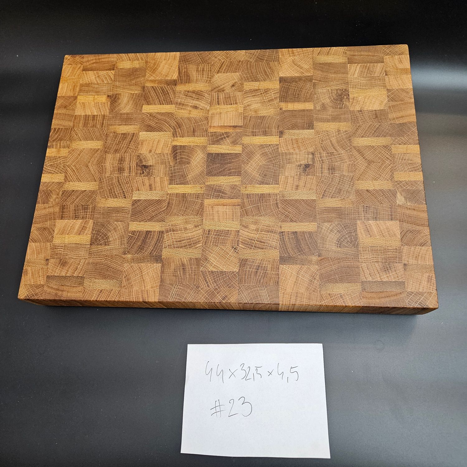 Deska sztorcowa DĄB + IROKO 44x32,5x4,5 - nr23