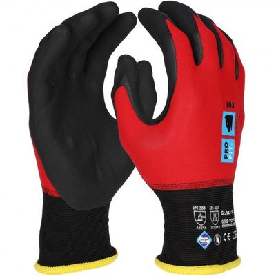 Nitril Handschuhe, "Tactus", rot/schwarz, 18 Gauge