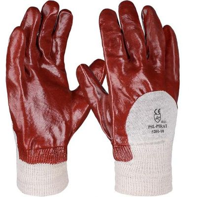 PVC Handschuhe "Pirat", rotbraun, Strickbund 8