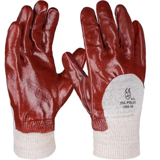 PVC Handschuhe "Pirat", rotbraun, Strickbund 8